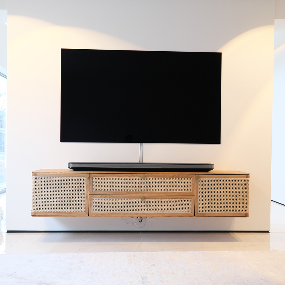 Sideboard mit Eiche und Wiener Geflecht